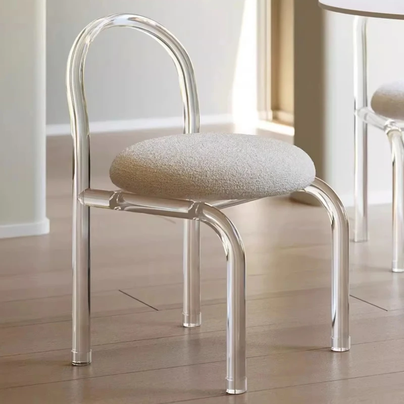 Nordic Luxury Modern Nordic Bedroom Originality Vanity Stools Cream Style Home Backrest Famous Transparent Dressing Furniture