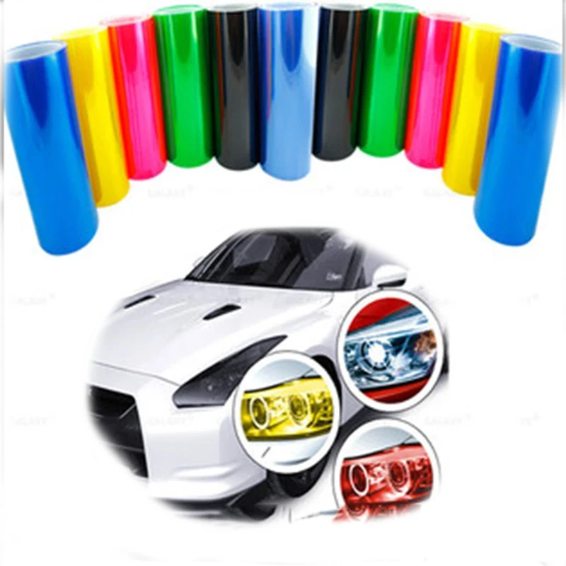 Car Light Sticker Tint Vinyl Film Sticker Waterproof Protective Headlight Taillight Fog Light Auto Exterior Accessories 13 Color