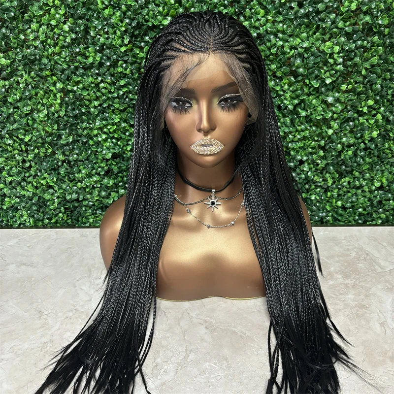 Top Lace Frontal Wigs Twist Braided Wigs For Black Women Box Braided Lace Front Wig Faux Locs Wig Goddess Braids Synthetic Wigs