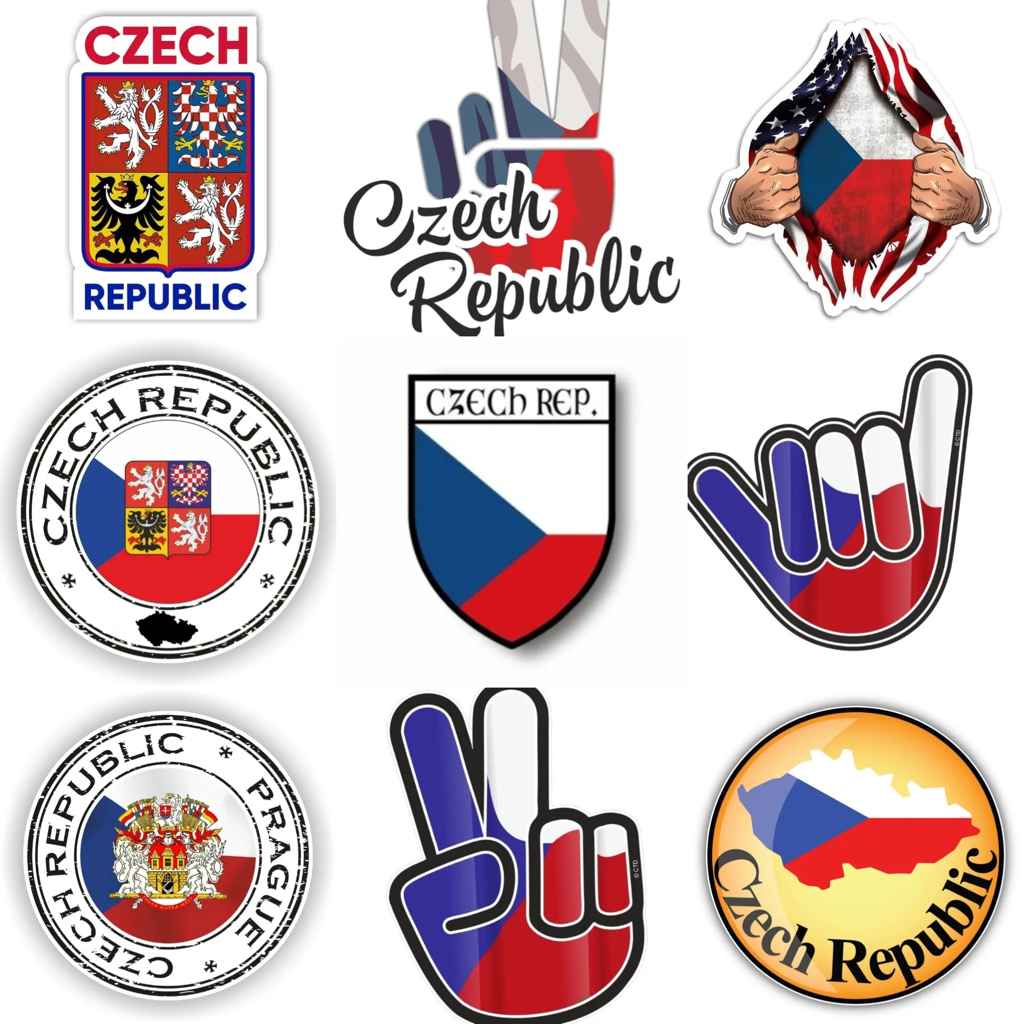 

Czech CZ Flag National Emblem Creative Sticker for Decorate Car Van Truck Bicycle Motorcycle Window Fridge Wall Decal Accessorie