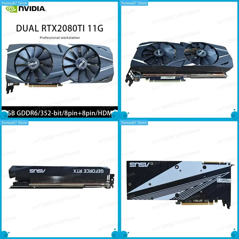 For ASUS DUAL RTX 2080 Ti O11G Graphics Card 11GB GDDR6 352bit GPU Gaming Video Card PCI-E 3.0 HDMI DP USB Type-C