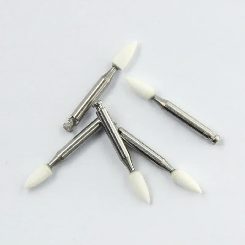 5pcs/lot  Dental Polishing Burs Flame Shape FW/RW White Stone Dentistry Teeth Care & polishing Grinding Tools