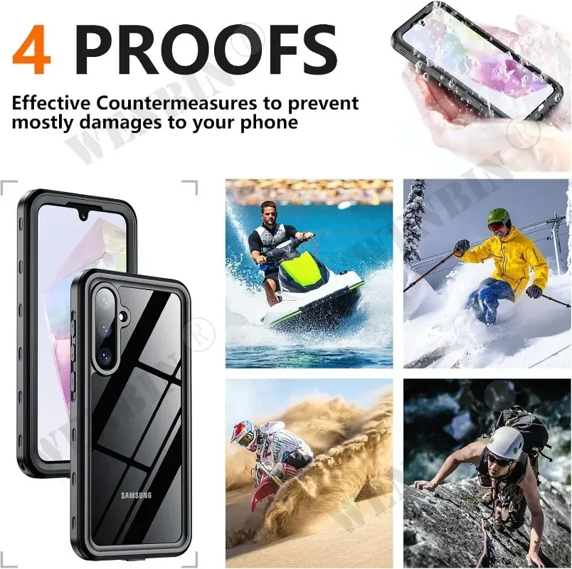 IP68 Waterproof Case For Samsung S24 S23 S22 Ultra S24 FE A35 A55 A15 A25 5G Metal Aluminum Swimming Phone Luxury Case