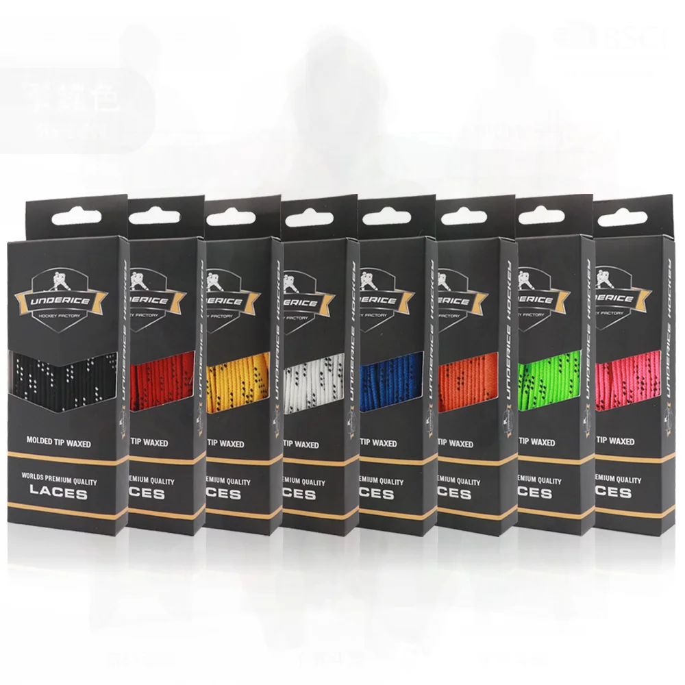 أربطة أحذية هوكي الجليد الملونة مشمعة مقاومة للماء ومقاومة للاهتراء للأطفال والكبار أربطة أحذية التزلج عبر الحدود #4