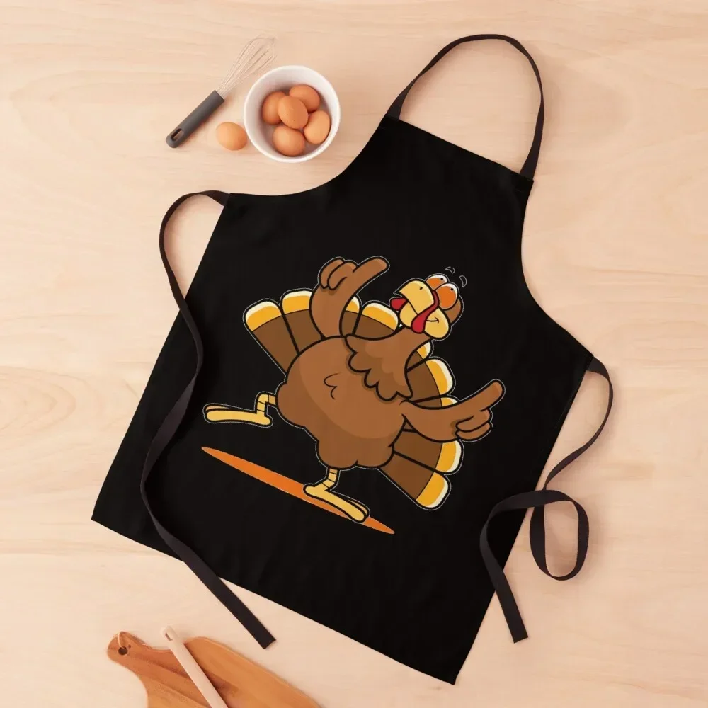 

Happy Thanksgiving Turkey Day Funny Gift Apron for home useful pieces Barista painting Apron