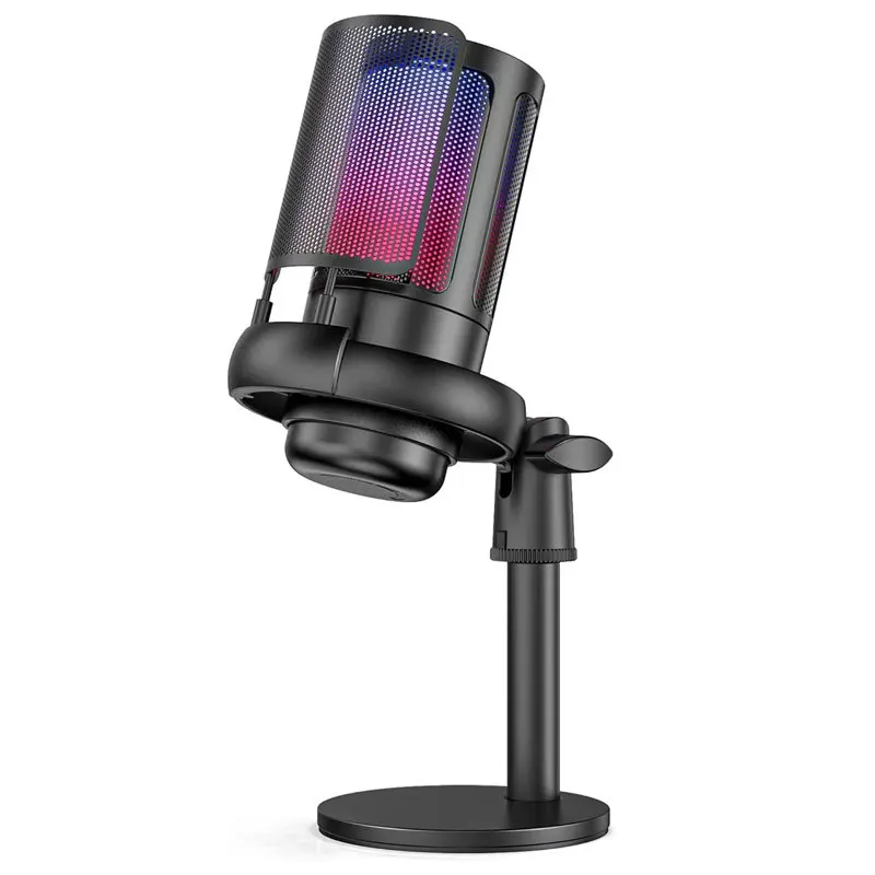 USB condenser ME6S microphone for PC game streaming recording podcast PS4 esports conference RGB microphone