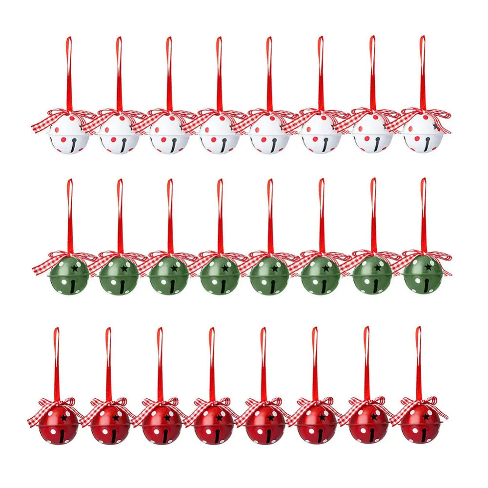 24 PCS Jingle Bell Decorations Christmas Bell Iron Crafts Christmas Tree Pendants Xmas Noel Party Home Props New Year Decor