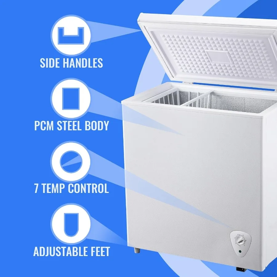 WANAI Chest Freezer Large Compact Deep Freezers Fast Freezing Freezers for Home Office Dorm Apartment Size Freezr with Removabl