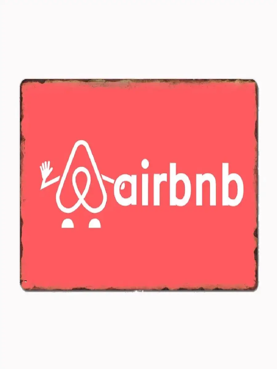 Vintage Airbnb Logo Metal Plaque Poster  Funny Tin Sign for Cinema Living Room Kitchen Bedroom Cafe Bar Pub Wall Decor