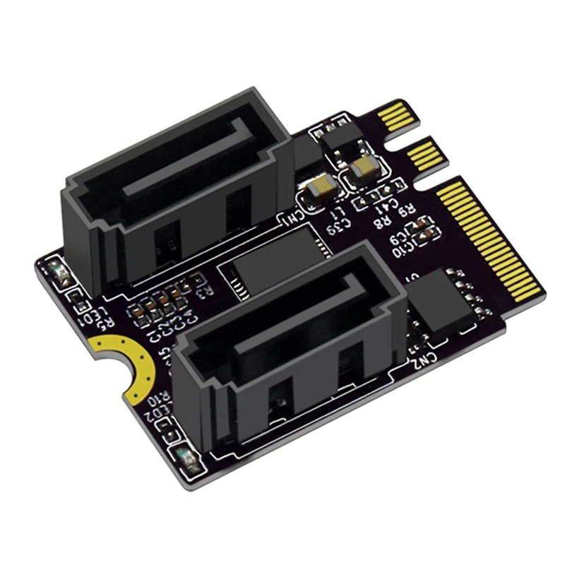 

Riser Card M.2 (A+E Key) To 2-Port SATA3.0 Expansion Card Key A+E Wifi M.2 To SATA Hard Disk Adapter Card