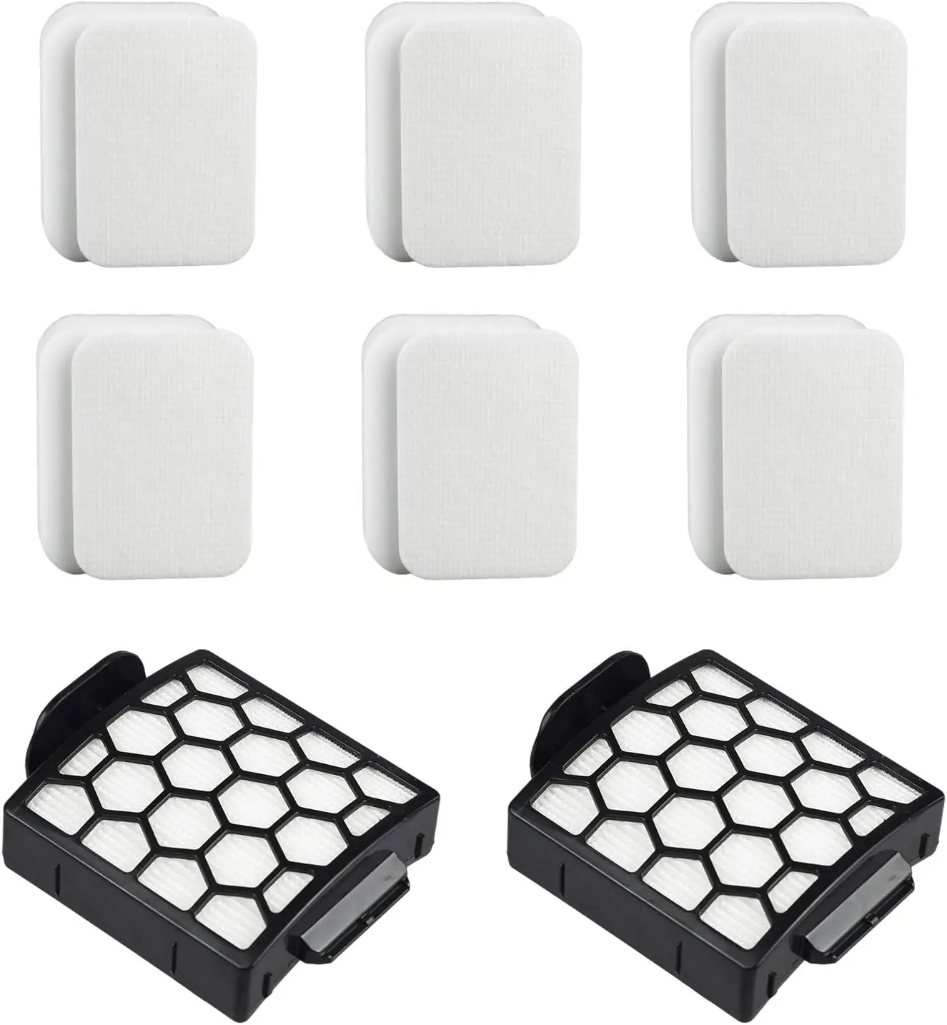 2 Hepa Filter & 6 Foam Filter Replacement for Shark ZU62 ZU60 NV255 NV251 Navigator Rotator Pet Pro Upright Vacuum Part 1238FT60