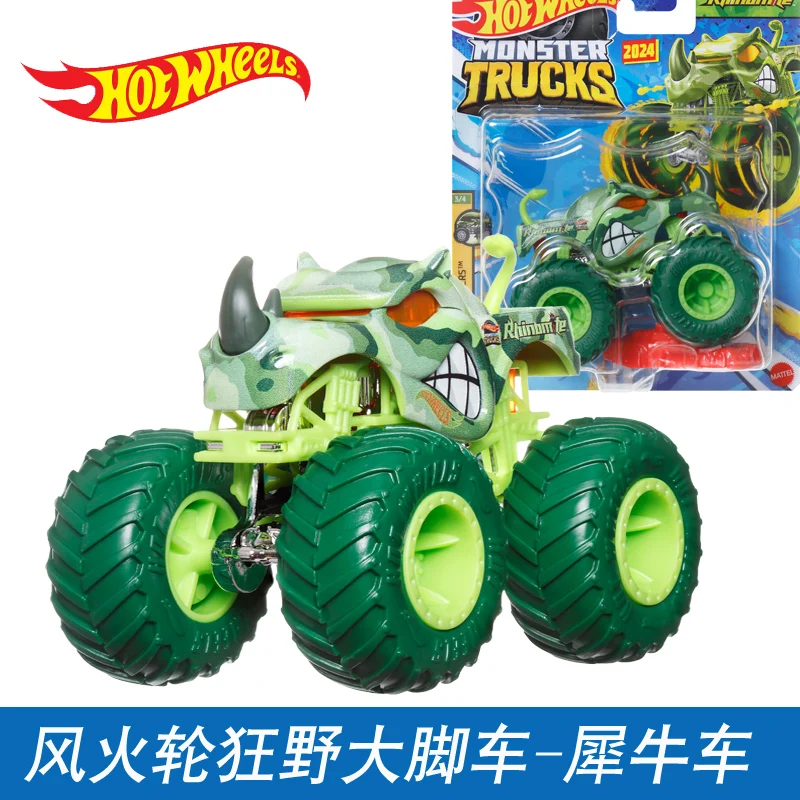 Original Hot Wheels Car Monster Trucks 1/64 Toys for Boys Diecast Race Ace Big Foot Flints Tones Totaled Chevrolet Pickup Gift