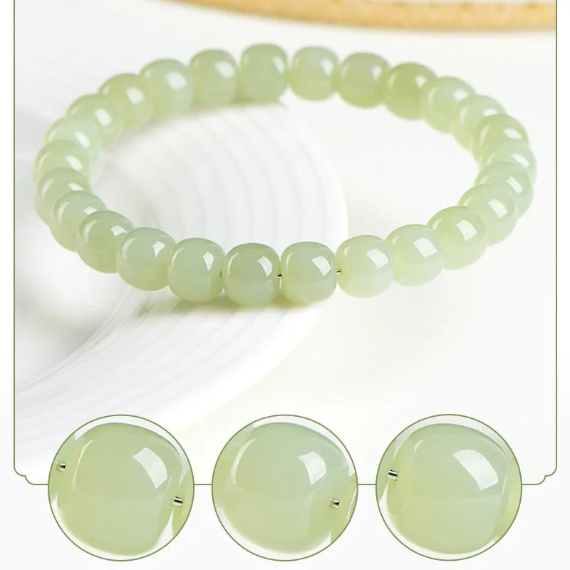 Luxury Quality High-End Natural Hetian Green Jade Abacus Bead Bracelet Exquisite Elegant Fashion Jewelry for Younger Generation