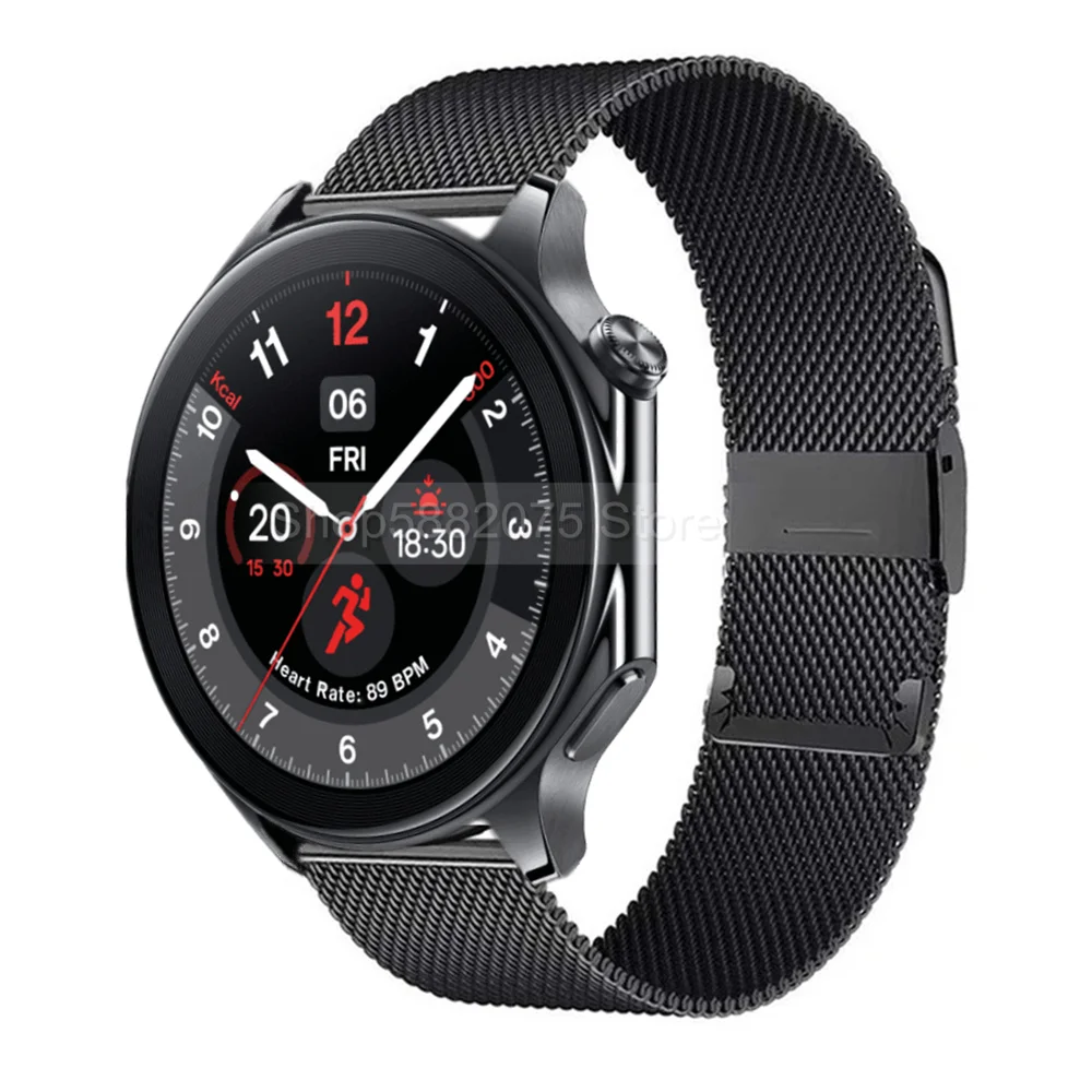 Stainless Steel Strap Mesh Loop Bracelet For OnePlus Watch 2 2R OPPO Watch X 4 Pro Metal Bands For Realme 3 S T1 Smart Watchband
