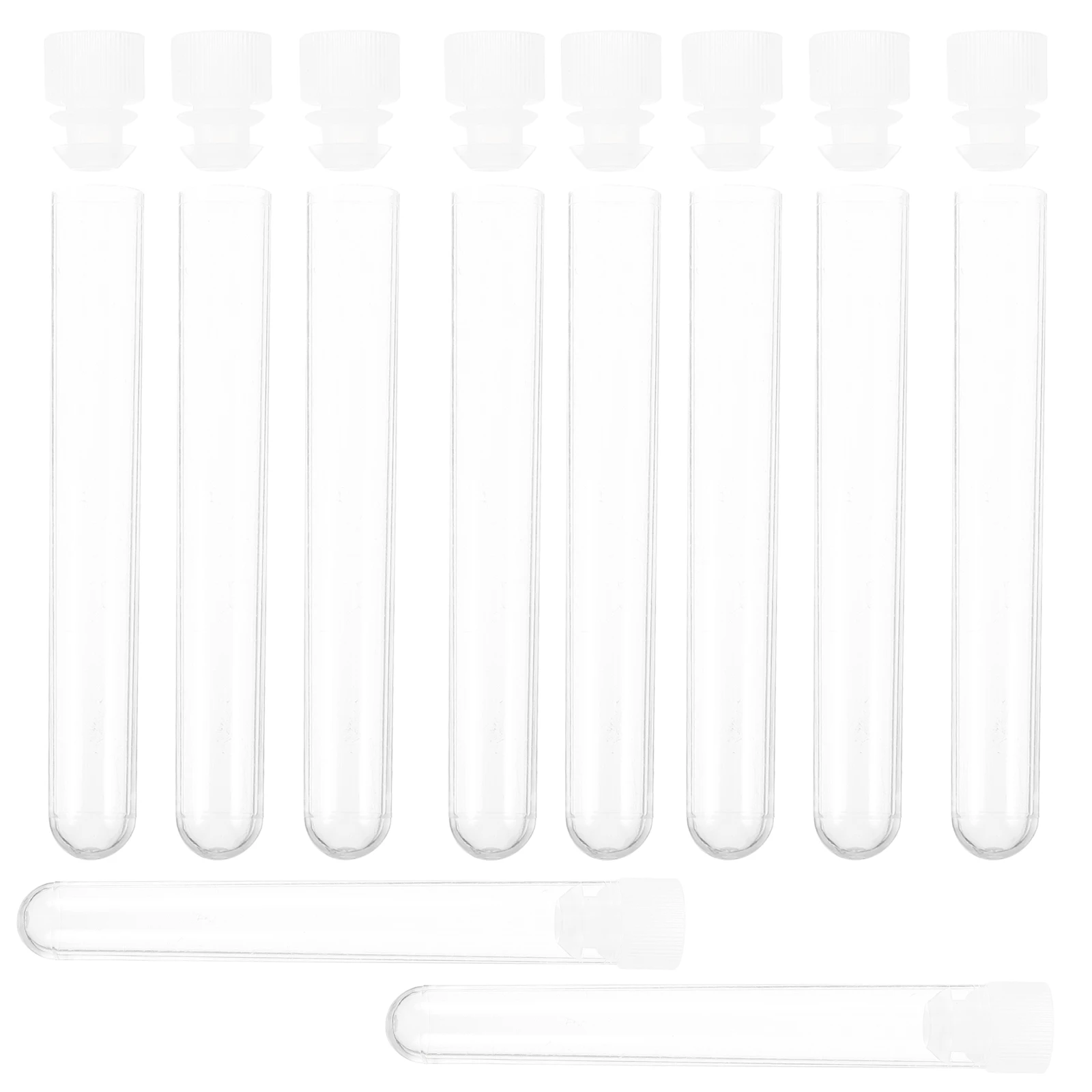 

50 Pcs Laboratory Test Tube Sample Vial Storage Containers Tubes Chocolate Tools Clear