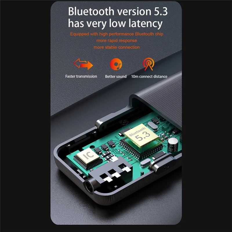 HFES Bluetooth 5.3 수신기 유선 헤드폰 용 3.5Mm AUX 잭 Bluetooth 차량용 어댑터 TV 차량용 스피커 MP3 플레이어 오디오 수신기