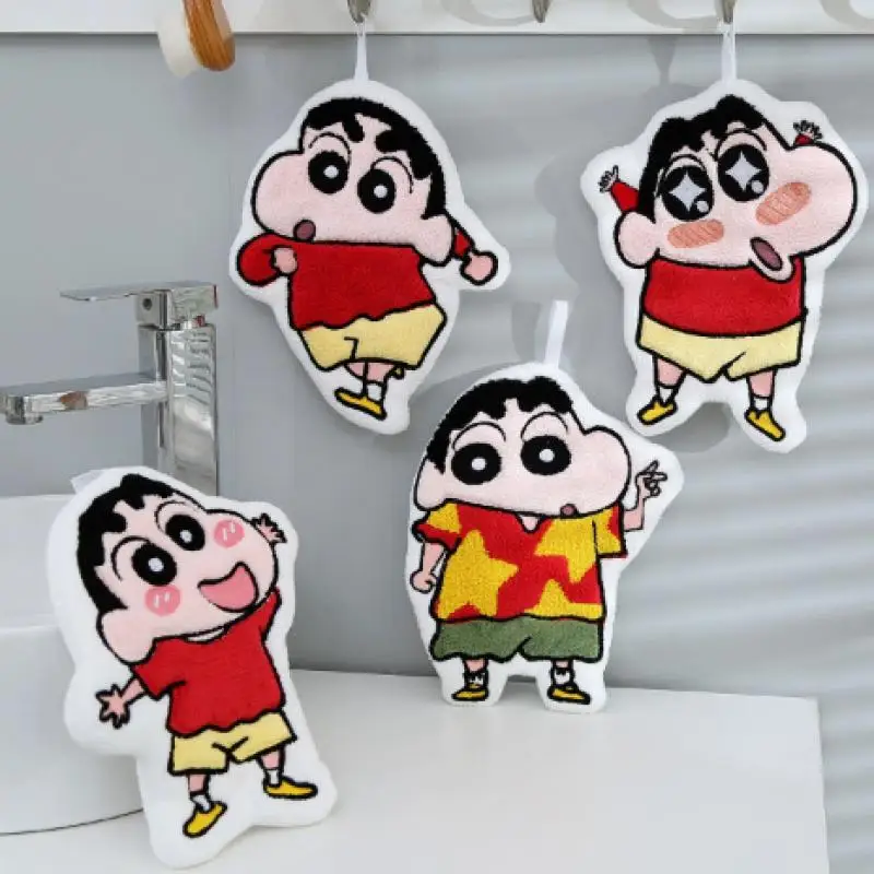 Japanese style cute cartoon Crayon Shin-chan anime merchandise hand towel absorb water Kitchen bathroom handkerchief rag