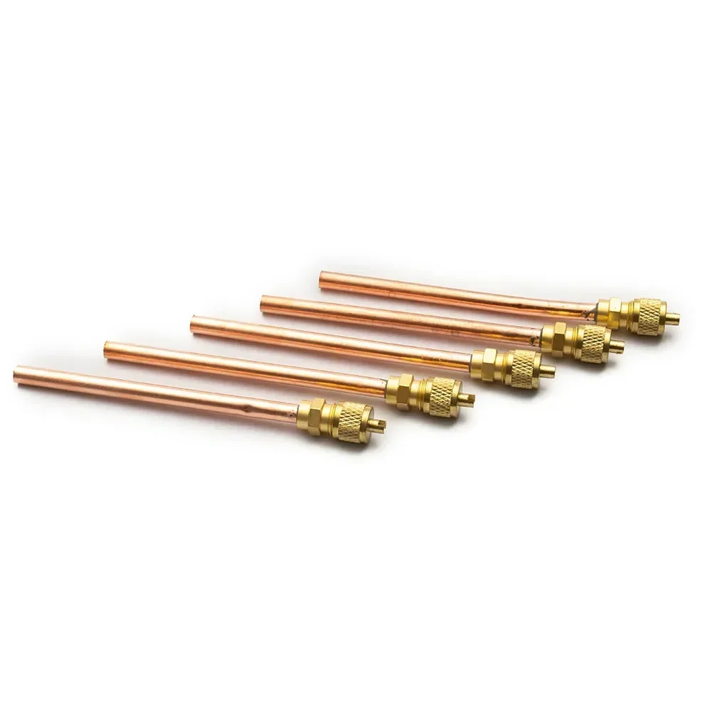 Golden Maintenance Valve Refrigeration 5Pcs Air Conditioner Copper Copper Tube Filling Parts Refrigerators Set New Durable