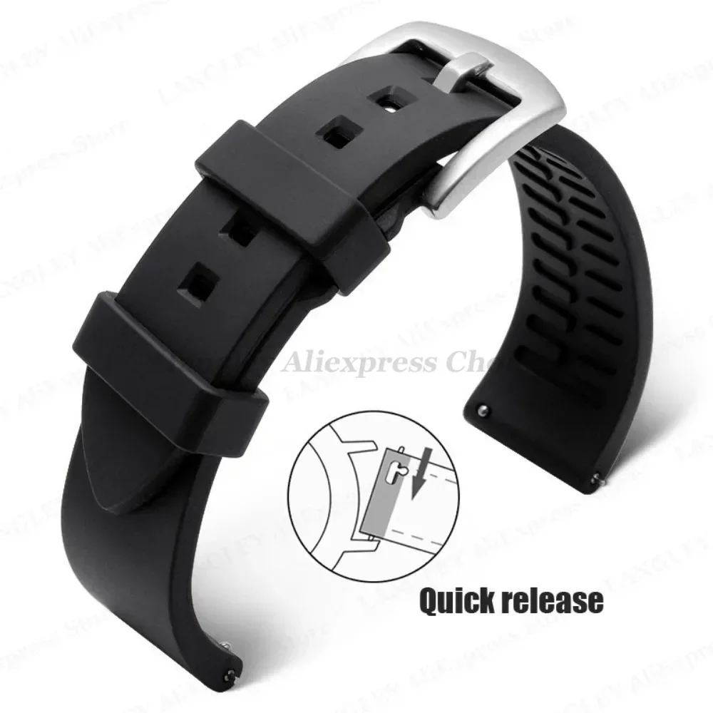 Silicone Watch Band Watrproof Straps for Rolex Water Ghost Strap 18mm 19mm 20mm 21mm 22mm 24mm Rubber Bracelet Watch Accessories image 6