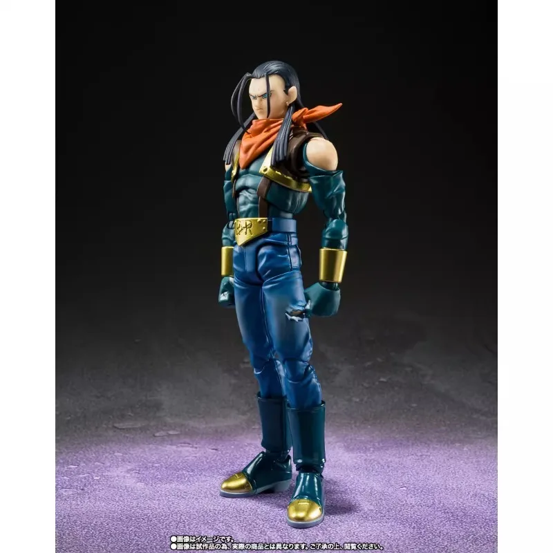 Original Bandai Dragon Ball Z GT S.H.Figuarts Super Android 17 Action Figure Anime Model Collectible Figurals Brinquedos Toys