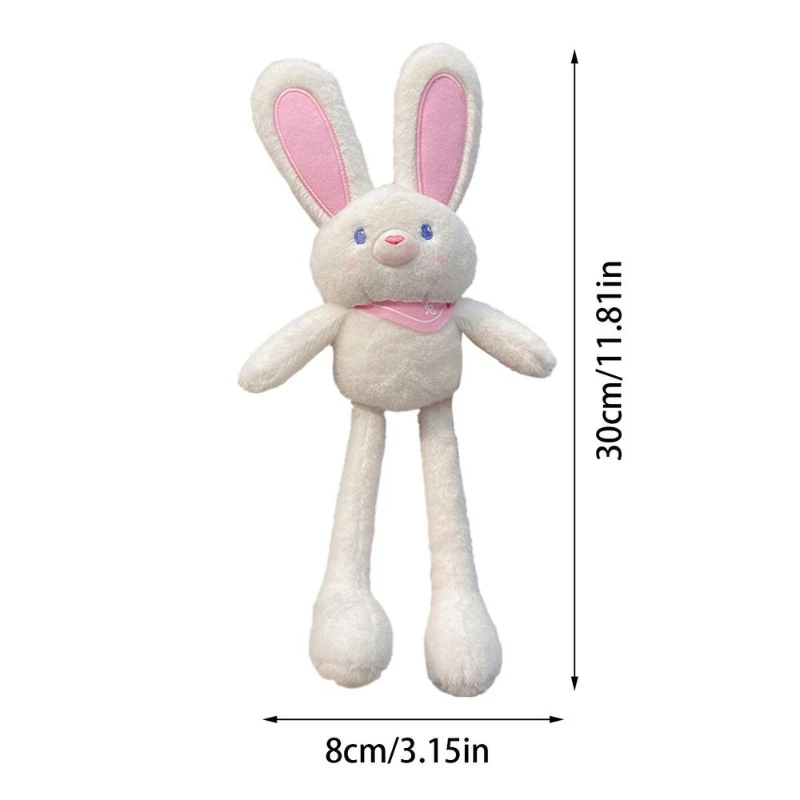 Pull The Rabbit Basket Stuffers Rabbit Keychain Pull Up Rabbit Plush Toys Soft Plushie Toys Stress Relief Rabbit Toy Birthday