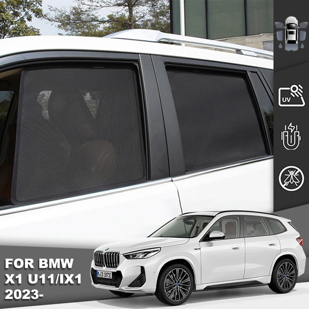 For BMW X1 U11 IX1 2023 2024 Magnetic Car Sunshade Visor Front Windshield Frame Curtain Rear Side Baby Window Sun Shade Shield