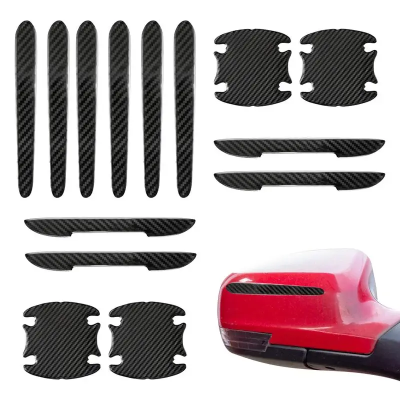 14PCS Door Handle Stickers Car Door Handle Cover Door Edge Guards Trim Molding Protection Sticker Scratch Protector For Cars SUV