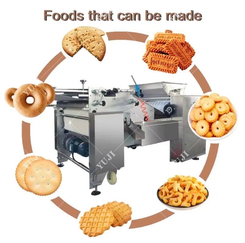 Linha de produção automática macia e dura Processamento salgado Máquina de fazer biscoitos de cogumelo macaco