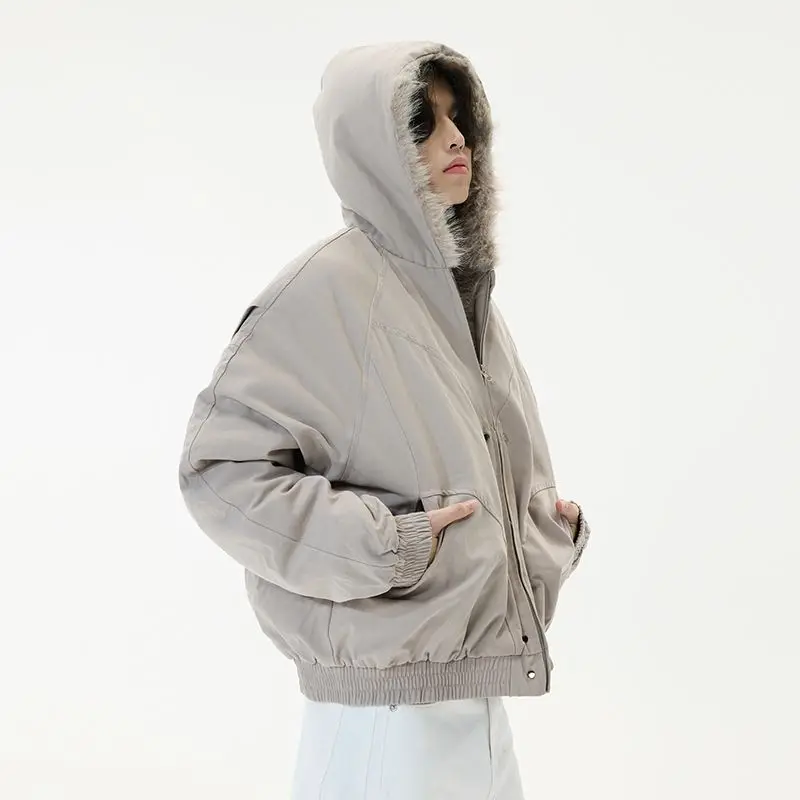 

Мужская зимняя куртка-худи из полиэстера Thiened Cotton: городской стиль, повседневный, деловой, теплая, на молнии