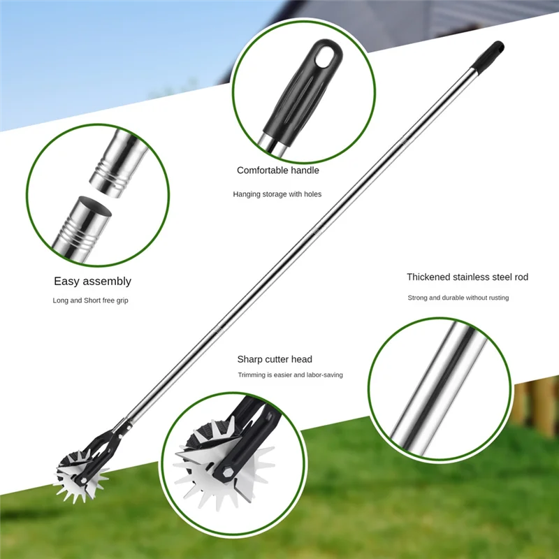 Wheeled Rotary Hand Edger Lawn Tool, Hand Edger Lawn Tool For Precise Lawn Mowing Along Walkways, Gardens, Driveways-AB09