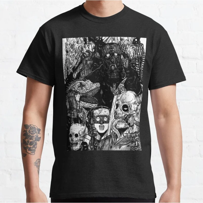 

0808 Manga Dorohedoro caiman Anime T shirt kaiman Manga Men's print Graphic Tee 100% cotton Y2K clothes All size tops