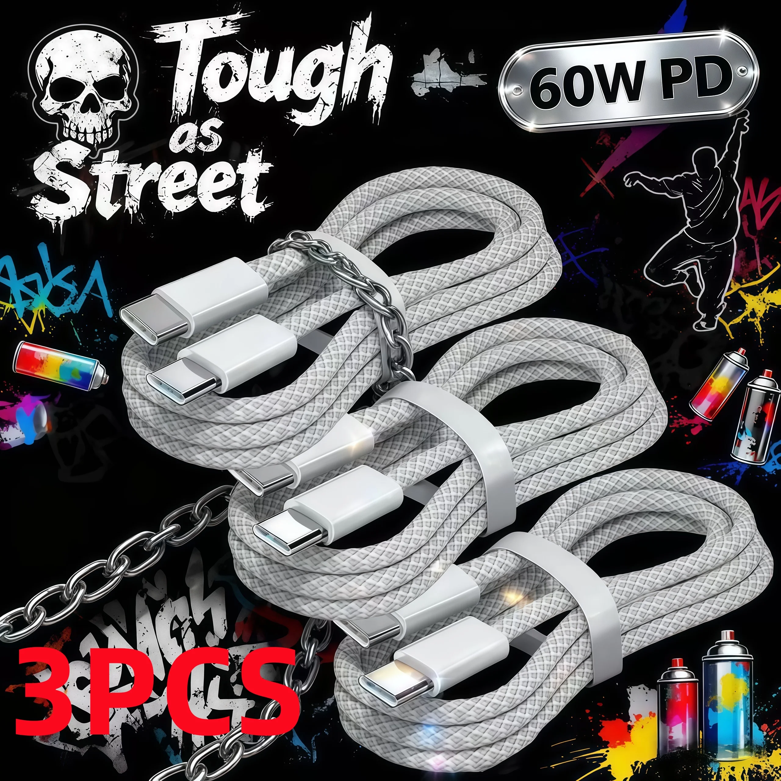 3PCS Usb C Cable To… - image