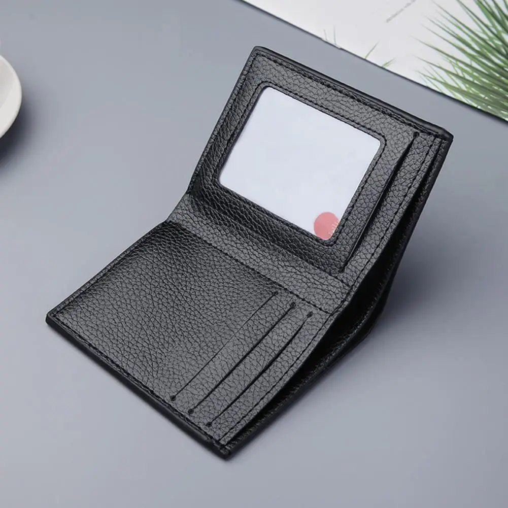 Men Wallet Leather Thin Card Holder Solid Color Blocking Luxury Card Holder Organizer Purse For Men Мужской Кошелек 남성 지갑