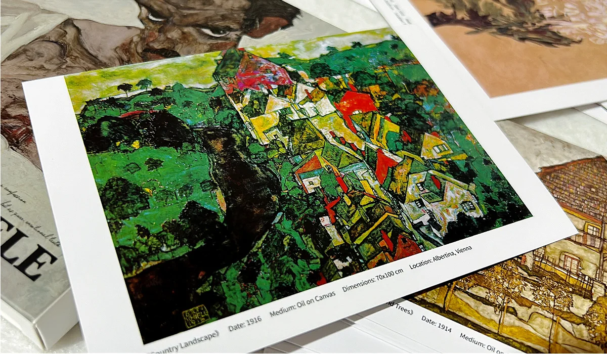 30 Sheets/Set Famous Artist Egon Leo Adolf Schiele Famous Artwork Postcard Retro Greeting Card INS Style Message Card Stationey