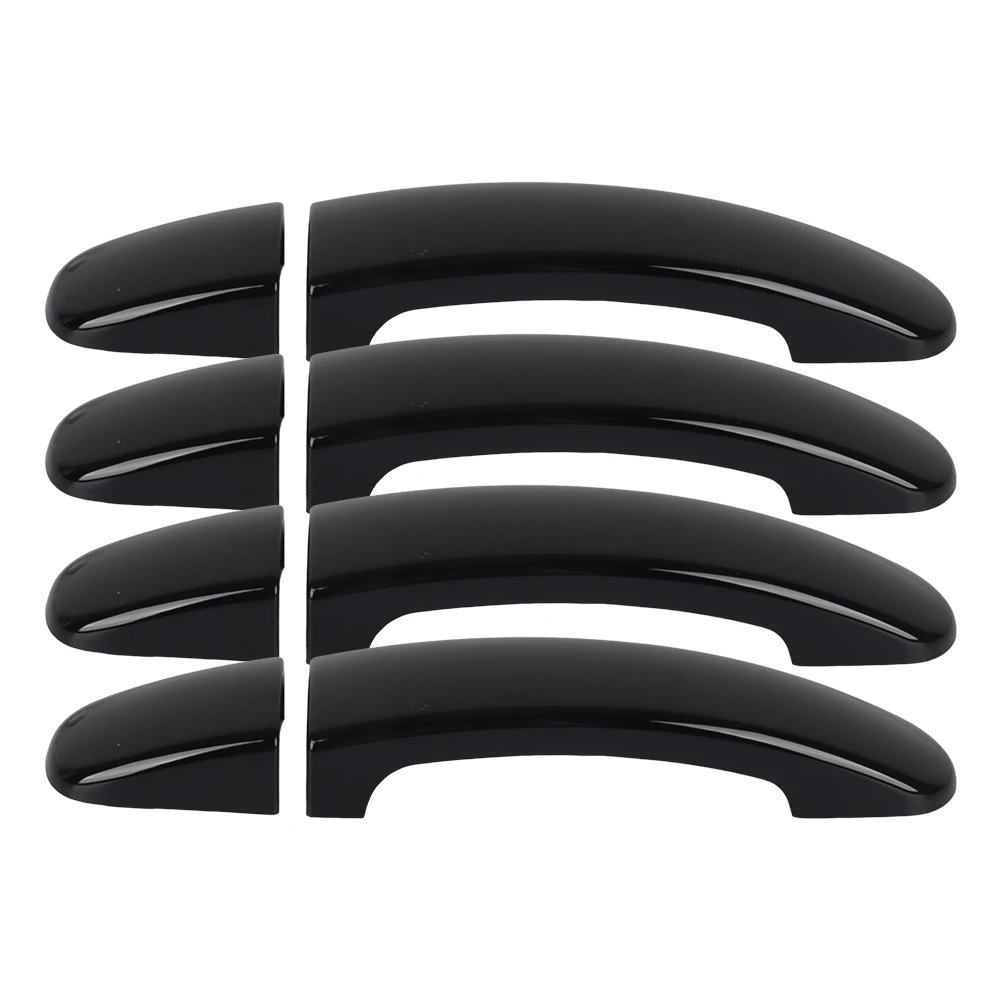4pcs Gloss Black Door Handle Covers for Ford Custom Transit Van Tourneo 2012+ Durable ABS Plastic with Tape Car Replacement Part