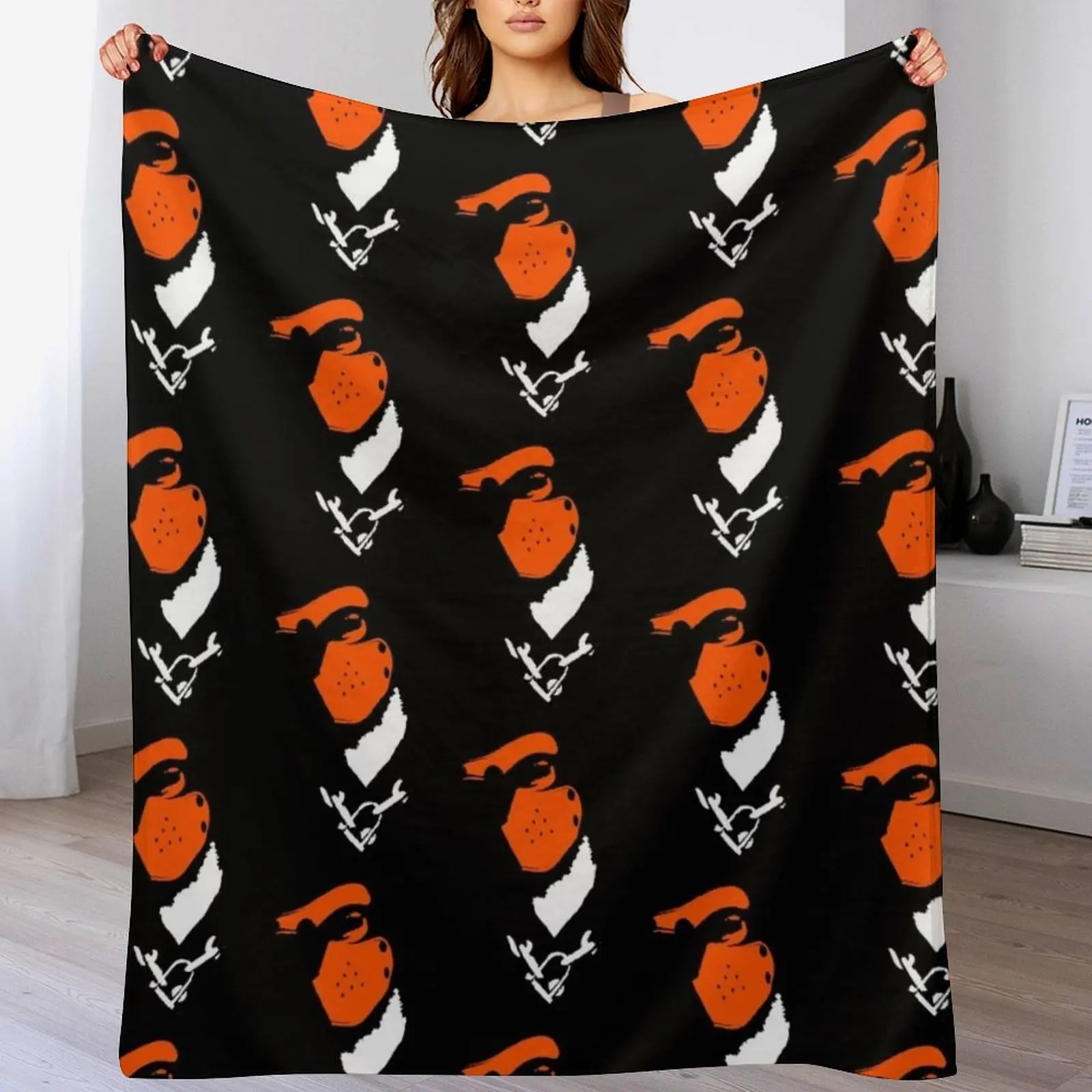 Orange Alpha Pup Throw Blanket Heavy Hairys Blankets