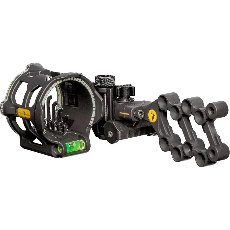 

Trophy Ridge Peak 5 Pin Bow Sight - Vertical in-Line Pin Technology, Tool Less Windage Elevation Adustability, 2nd Axis Leveling