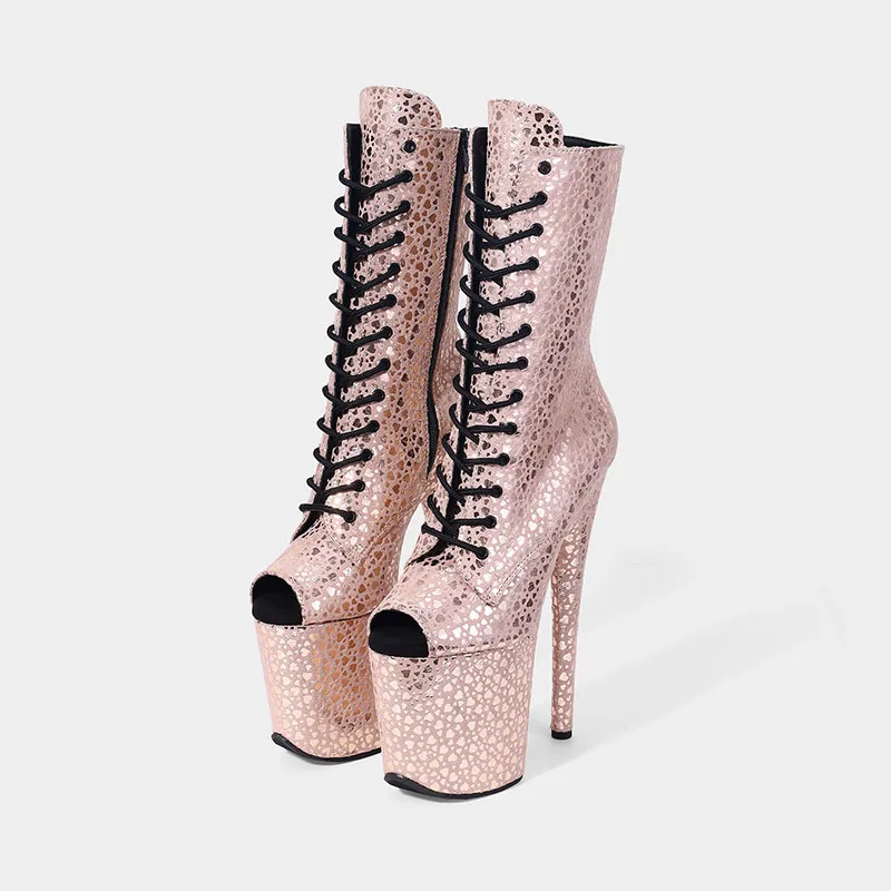 LAIJIANJINXIA New 20CM/8Inch PU Upper Women's Platform Party High Heels Modern Ankle Boots Pole Dance Shoes 616