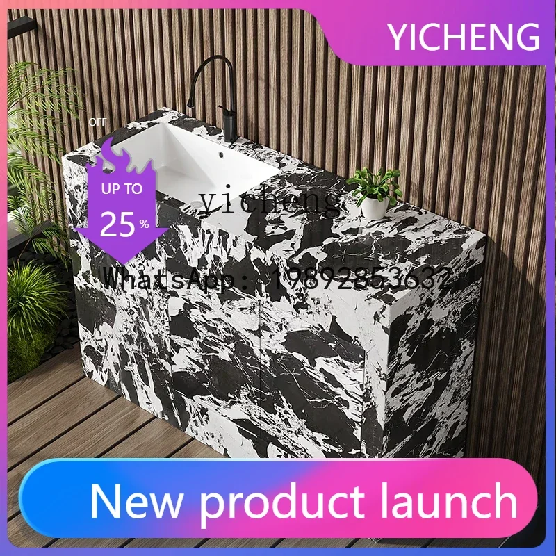 LYY luxury stone seamless rock slab column basin outdoor washbasin courtyard outdoor washbasin