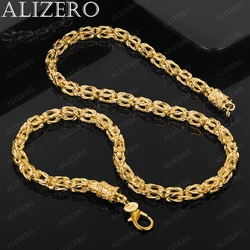ALIZERO 18K Gold 5mm Geometry Chain Necklaces 20 Inches Man Women Fine Jewelry Wholesale Personality Fashion Noble Necklace