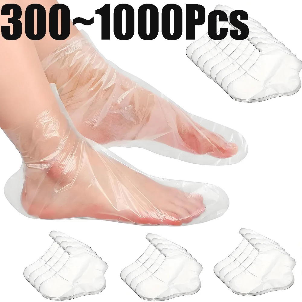 

300~1000Pcs Disposable Foot Moisturizing Socks Transprent Foot Bags PE Foot SPA Covers Callus Remover Feet Care Pedicure Tools