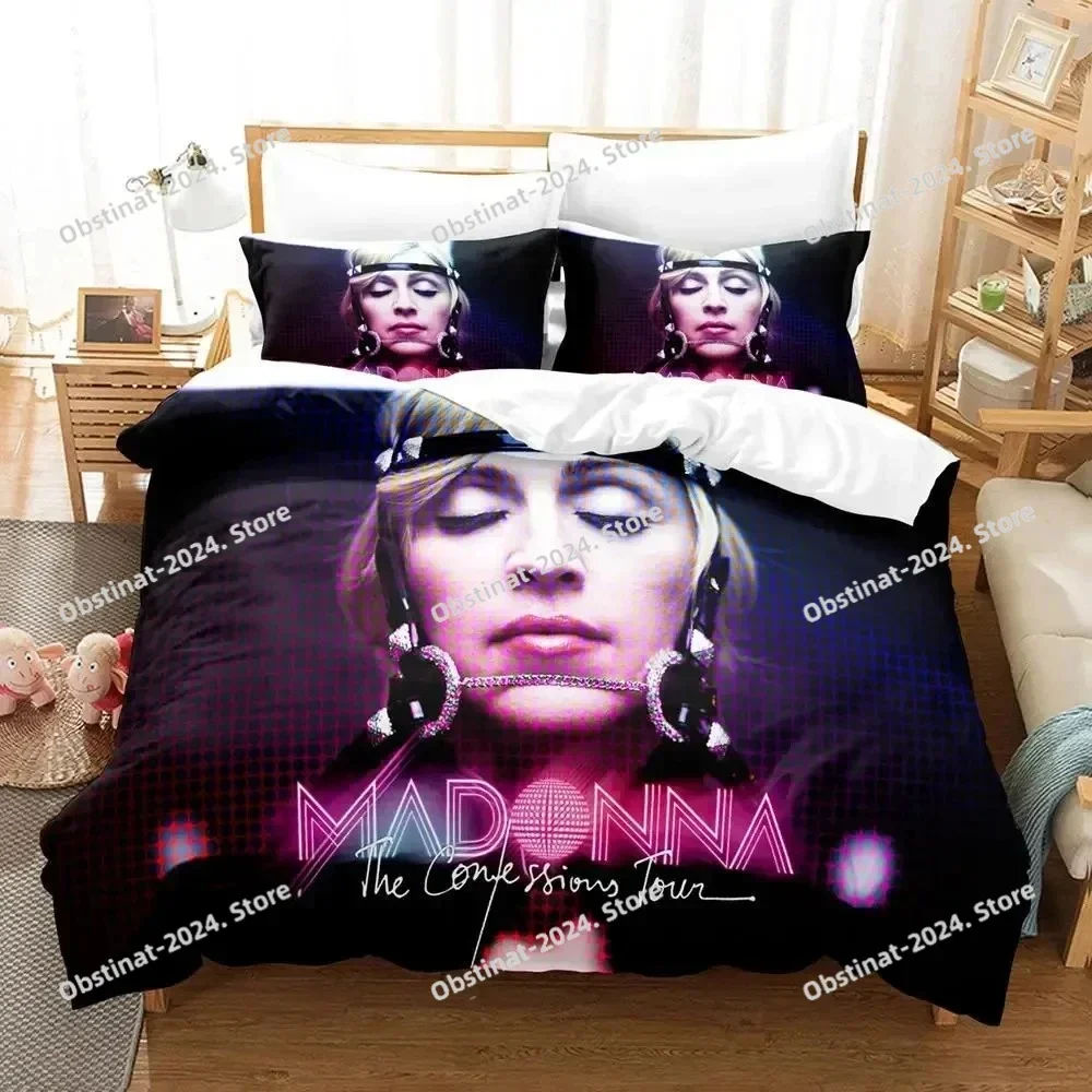 3D Madonna Confessions Tour 3D Printing Comforter Bedding Set,Duvet Cover Bed Set Quilt Cover Pillowcase,King Queen Size Kid