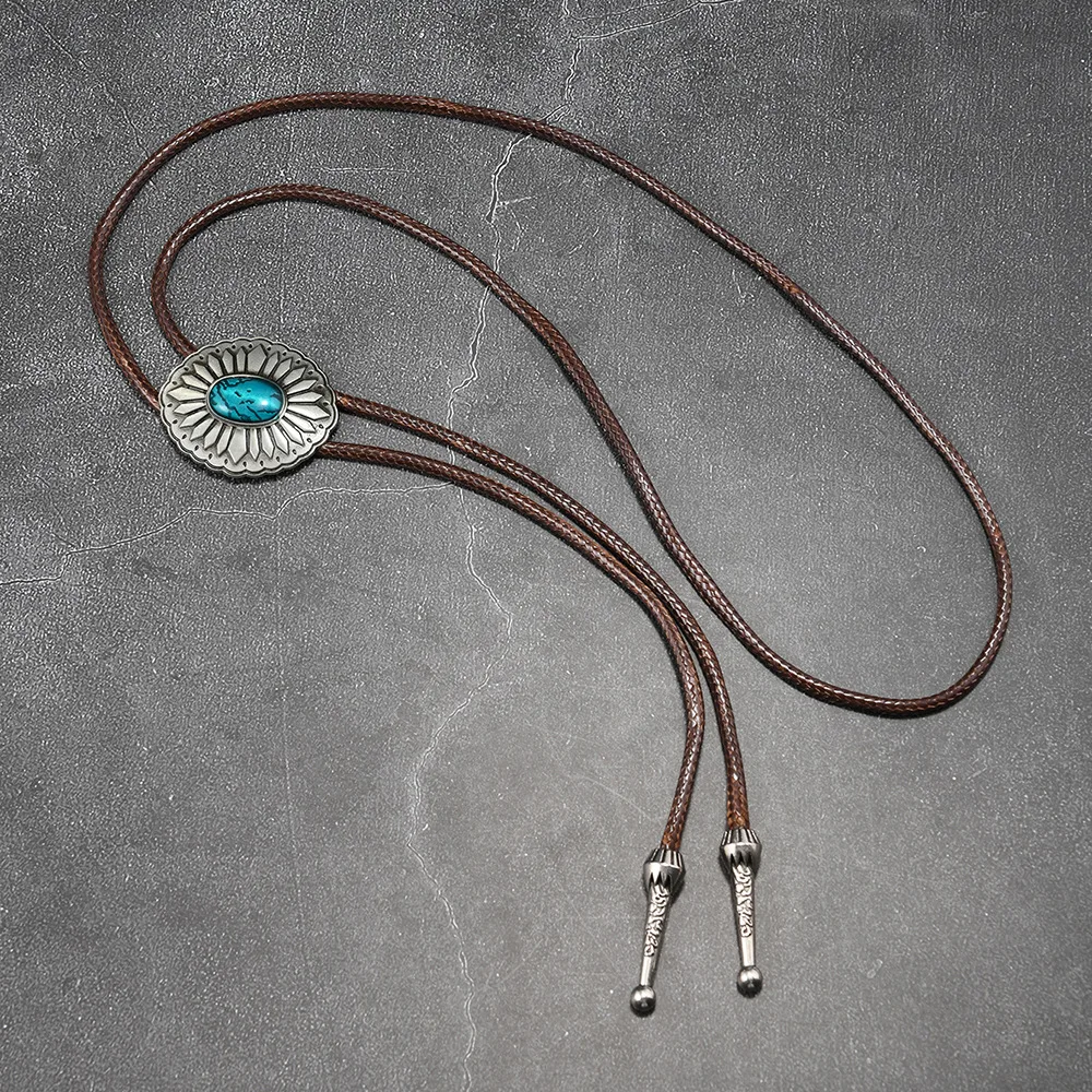 Turquoise hat accessories Poirot tie cowboy racing leather tie Western necklace unisex clothing accessories