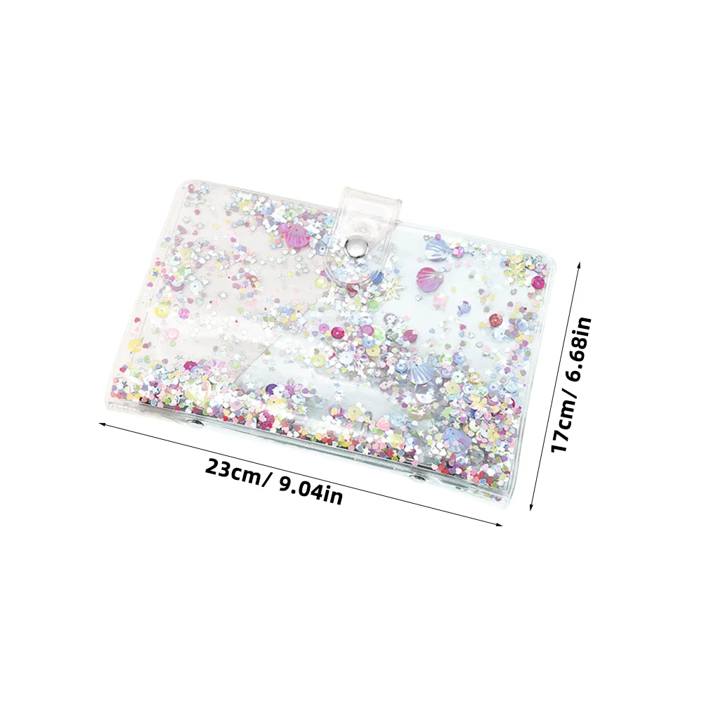 Sequin Loose-Leaf Notebook Cover PVC Material Not Easy to Deform Wide Application for School Office Gift Loose Leaf Binder