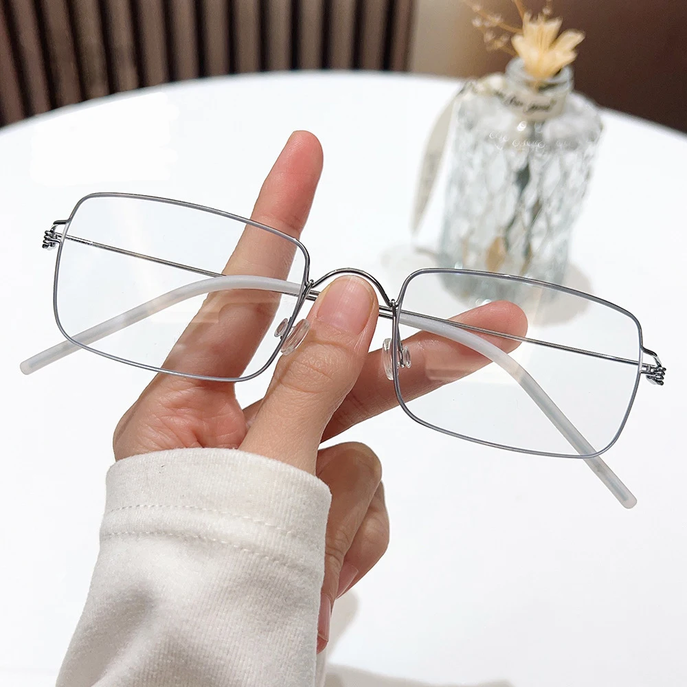 Unisex Business Rimless Glasses Frame with Adjustable Prescription and Men's Anti-blue Light Eyeglasses F21008