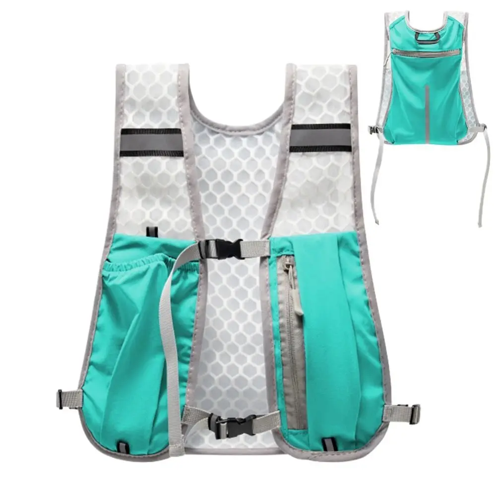 Neue Wasserdichte Nylon-Laufweste mit Flaschenhalter, Reflektierend, mit Handyhalterung, Leichte Brusttasche für Outdoor-Aktivitäten – Detail 4