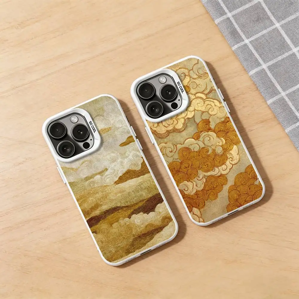 

Orient Golden Cloud Phone Case for iPhone 17 16 Pro Plus X XS Max Air Mini 15 14 Soft Shockproof Cover