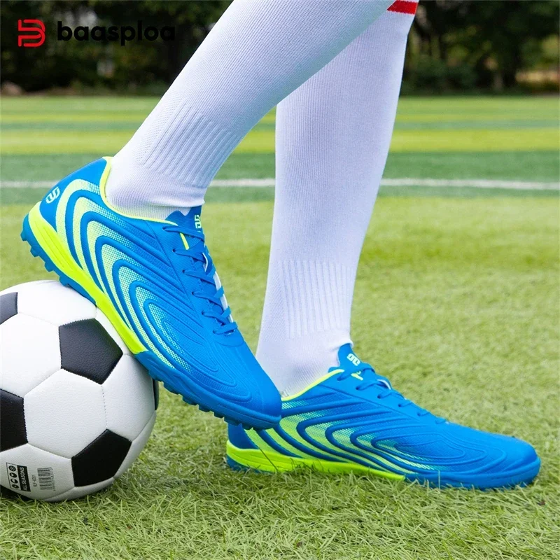 

Baasploa Men Soccer Shoes New Comfort Lightweight Sports Turf Training Football Shoes Professional Men Sports Sneakers Non-Slip