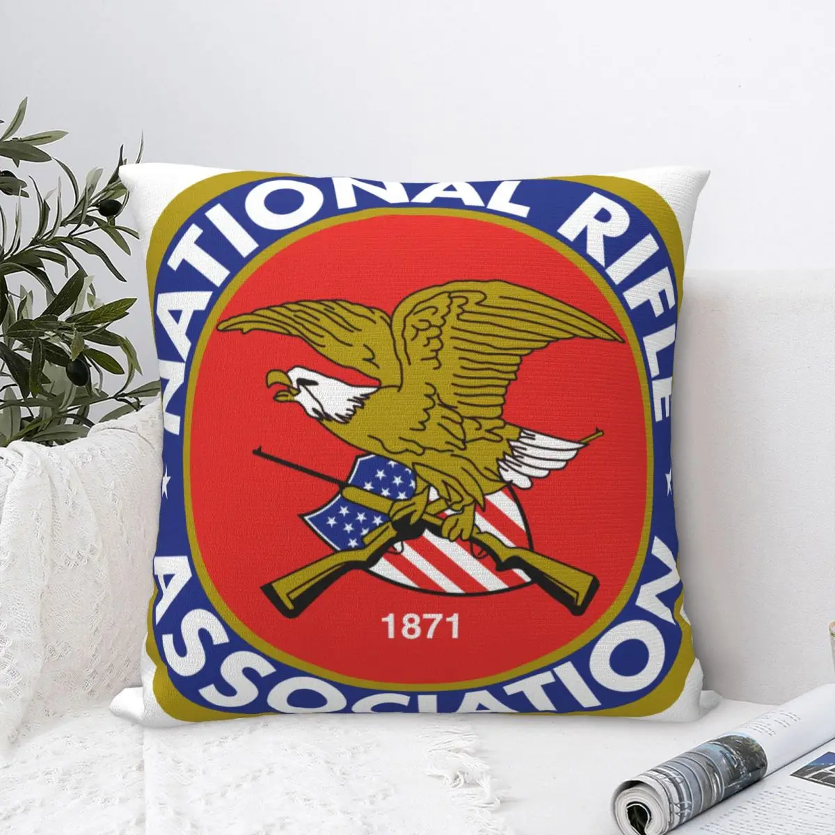 National Rifle Association Of America Square Pillow Case for Sofa Throw Pillow