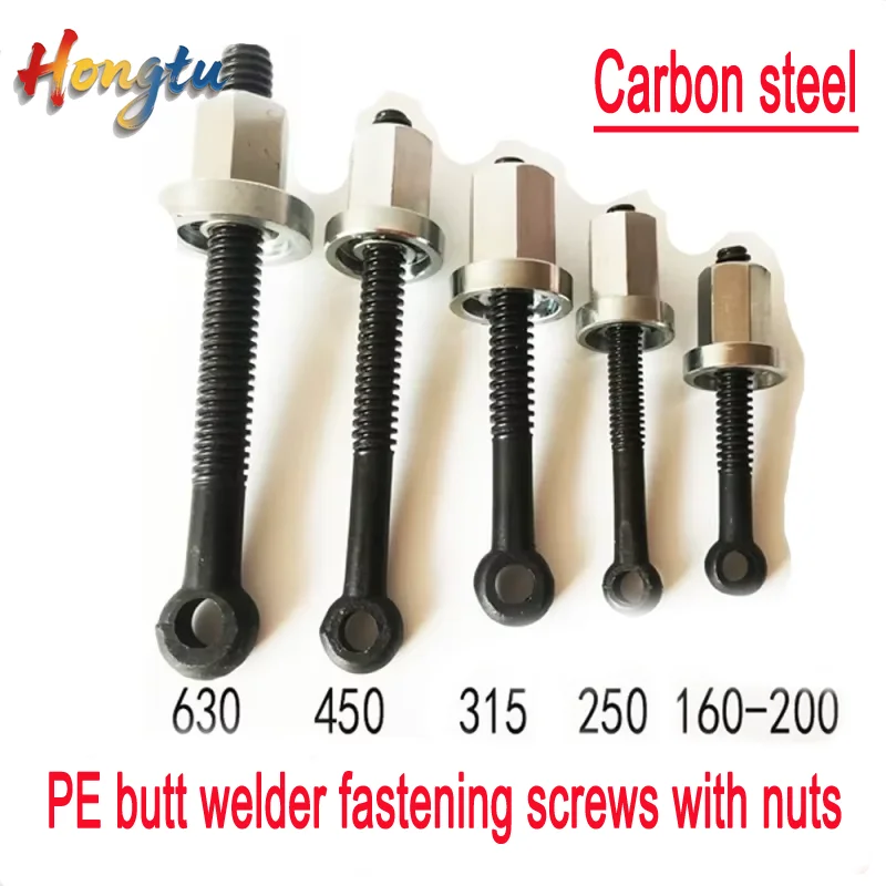 

-PE butt welder fastening screws with nuts – gland screws for hot melt fusers, types 160/200/250/315/355/400/450/500/630.